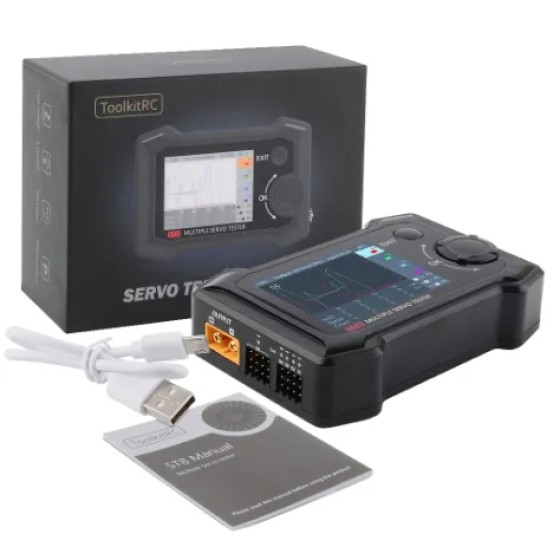 ToolkitRC ST8 8CH 100W 2A 2.4 TFT 7-28V 8-Channel Integrated Tester 4 Independent Interface PWM/PPM/SBUS Signal Plastic